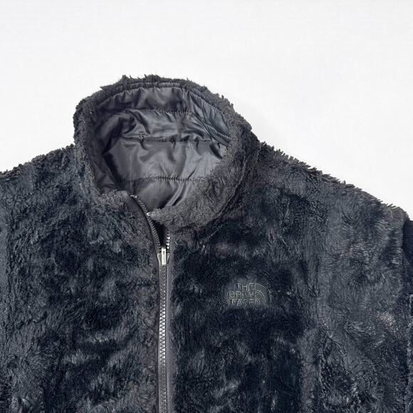 The North Face Reversible Mossbud Jacket Girls Medium 10 12 Black Quilted Fleece - Picture 5 of 10